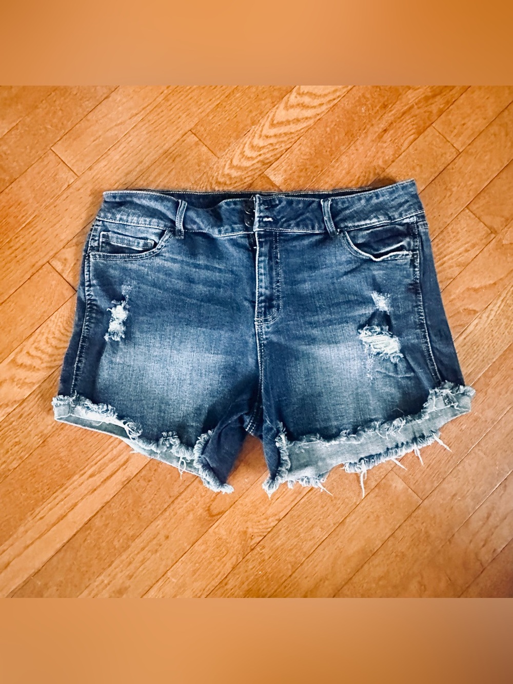 American Rag Distressed Dark Wash Denim Shorts